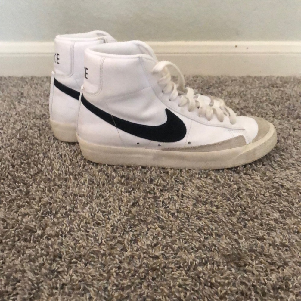 Nike White and Black High-Top Sneakers
